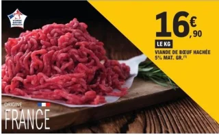 Viande de bœuf hachée 5% mat. gr.