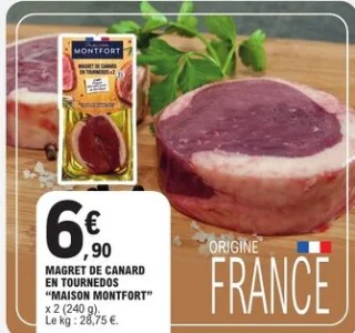 Magret de canard en tournedos Maison Montfort