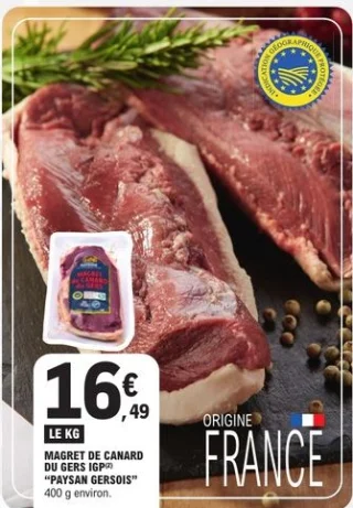 Magret de canard du Gers IGP Paysan Gersois