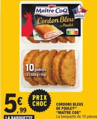Cordons bleus de poulet Maître Coq