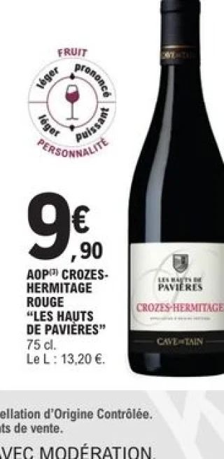 AOP Crozes-Hermitage rouge "Les Hauts de Pavières"