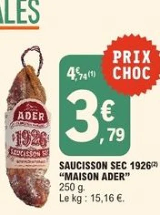 Saucisson Sec 1926 "Maison Ader"