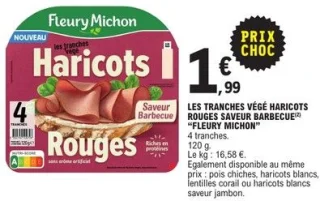 Les tranches végé haricots rouges saveur barbecue Fleury Michon
