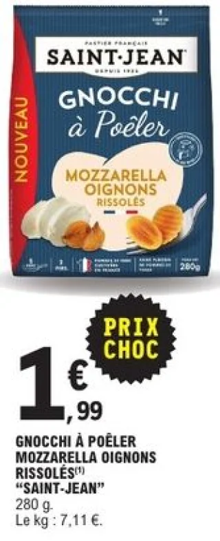 Gnocchi à poêler Mozzarella oignons rissolés SAINT-JEAN