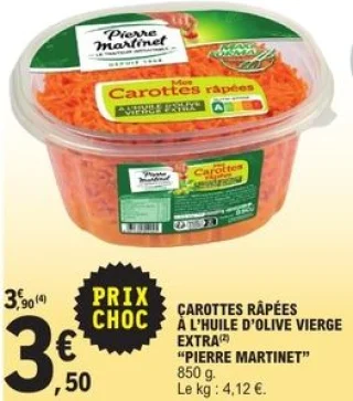 Carottes râpées à l'huile d'olive vierge extra PIERRE MARTINET