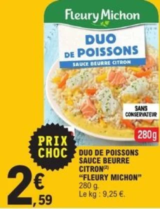 Duo de poissons sauce beurre citron FLEURY MICHON