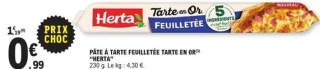 Pâte à tarte feuilletée Tarte en Or HERTA