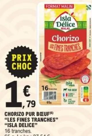 CHORIZO PUR BŒUF "LES FINES TRANCHES" "ISLA DELICE"
