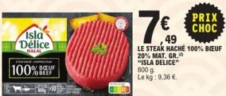 Le Steak Haché 100% Bœuf 20% Mat. Gr. Isla Délice