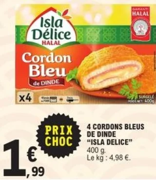 4 Cordons Bleus de Dinde Isla Délice