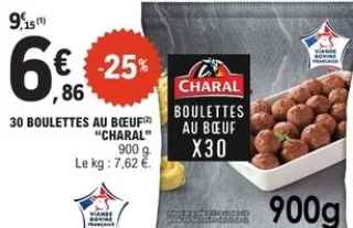 30 Boulettes au bœuf Charal