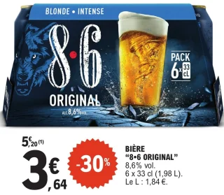 Bière "8•6 ORIGINAL" 8,6% vol. 6 x 33 cl