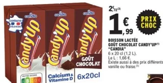 Boisson lactée goût chocolat Candy'up "Candia"
