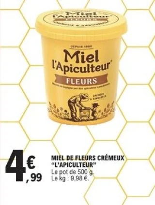 Miel de fleurs crémeux "L'Apiculteur"