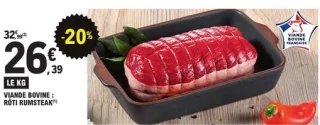 Rôti rumsteak de viande bovine SIBCAS