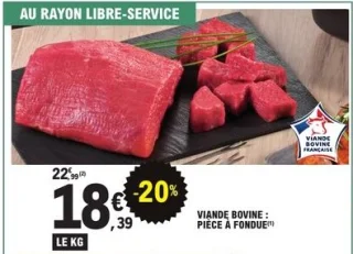 Pièce à fondue viande bovine