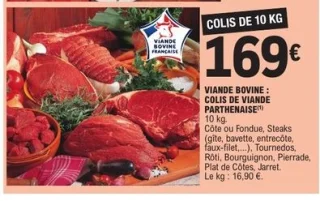 Colis de viande Parthenaise bovine 10 kg