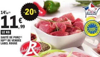Sauté de porc IGP de Vendée Label Rouge Maison Giffaud
