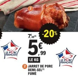Jarret de porc demi-sel fumé