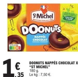Doonuts nappés chocolat x6 St Michel