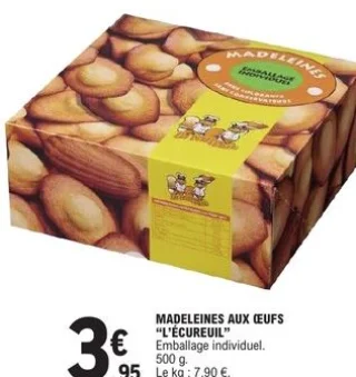 Madeleines aux œufs L'Écureuil