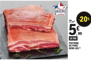 Poitrine de porc demi-sel Baty Viandes