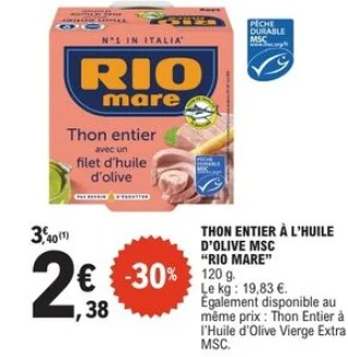 Thon entier à l'huile d'olive MSC Rio Mare