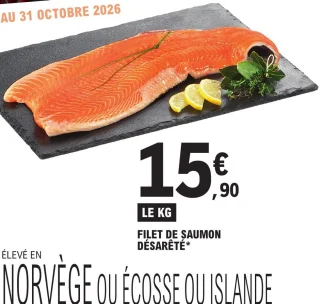 Filet de saumon désarêté