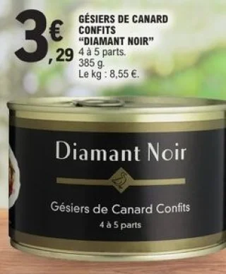 GÉSIERS DE CANARD CONFITS "DIAMANT NOIR"