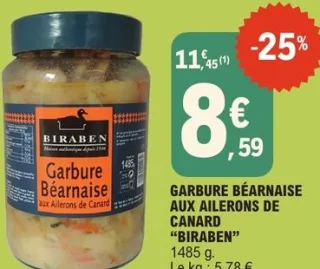 Garbure béarnaise aux ailerons de canard "Biraben"