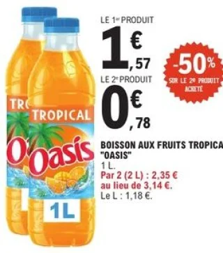 Boisson aux fruits tropical "Oasis" 1 L