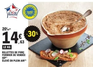 Rillettes de porc fermier de Vendée IGP élevé en plein air Maison Giffaud
