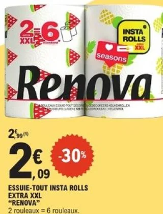 Essuie-tout Insta Rolls Extra XXL Renova