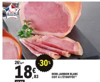 Demi-jambon blanc cuit à l'étouffée