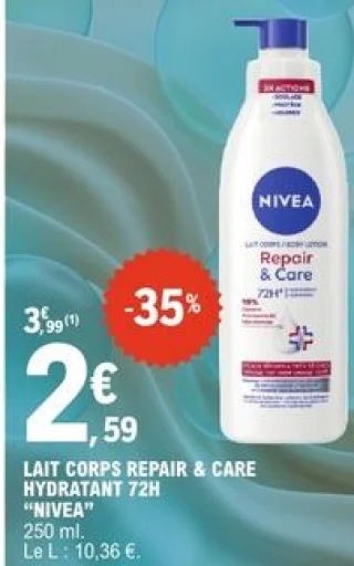 Lait corps Repair & Care Hydratant 72h Nivea