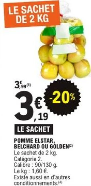 Pomme Elstar, Belchard ou Golden Les Vergers des Jouardières