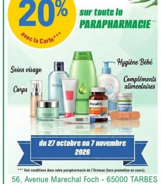20% en Ticket E.Leclerc sur toute la parapharmacie E.Leclerc