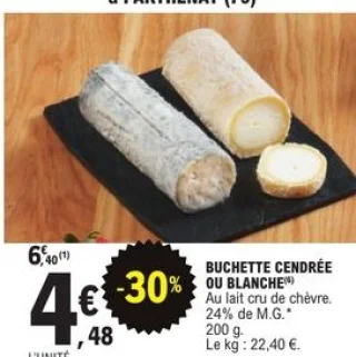 Bûchette Cendrée ou Blanche Fromagerie Blanc