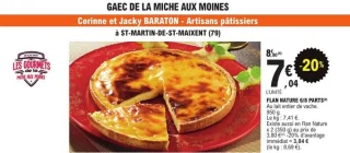 Flan Nature 6/8 parts Les Gourmets de la Miche aux Moines