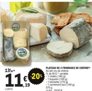 Plateau de 4 fromages de chèvre GAEC LA BAROTIÈRE