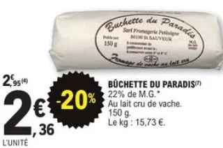 Bûchette du Paradis Fromagerie Petitsigne
