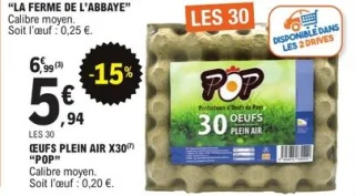 Œufs plein air x30 POP