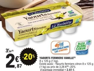 Yaourts fermiers vanille La Bazinière