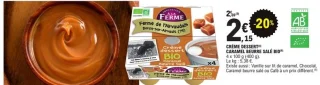 Crème dessert caramel beurre salé Bio Ferme de l'Airvaudais