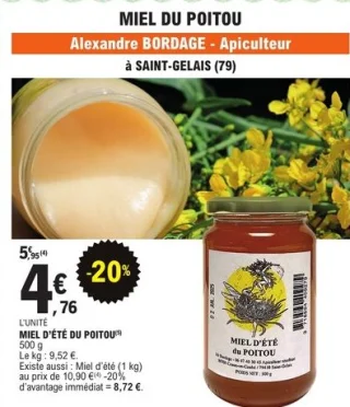 Miel d'été du Poitou Alexandre Bordage
