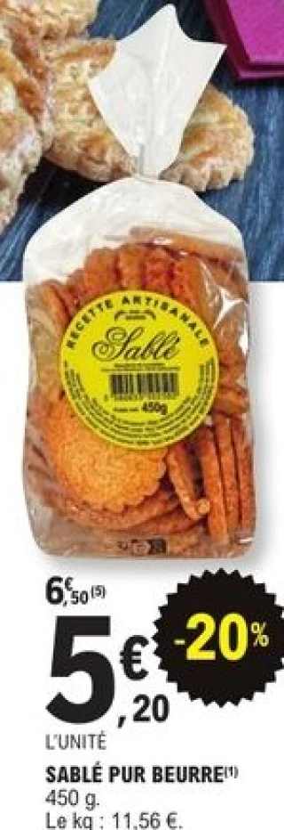 Sablé pur beurre Biscuiterie de Lencloître