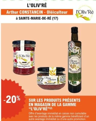 Produits de la gamme L'Oliv'Ré