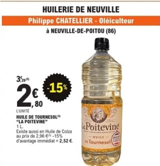 Huile de tournesol La Poitevine