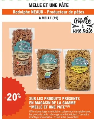 Pâtes artisanales Melle et une pâte