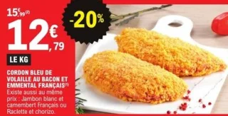 Cordon bleu de volaille au bacon et emmental français Les Délices de Mendès